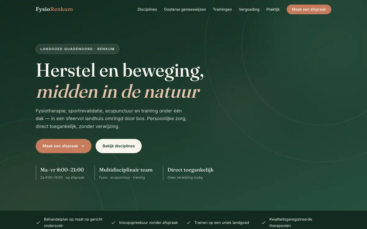 Schermafbeelding van Fysio Renkum op desktop