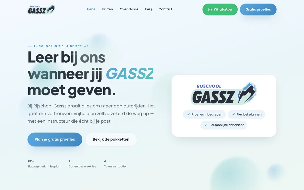 Schermafbeelding van Rijschool Gassz op desktop