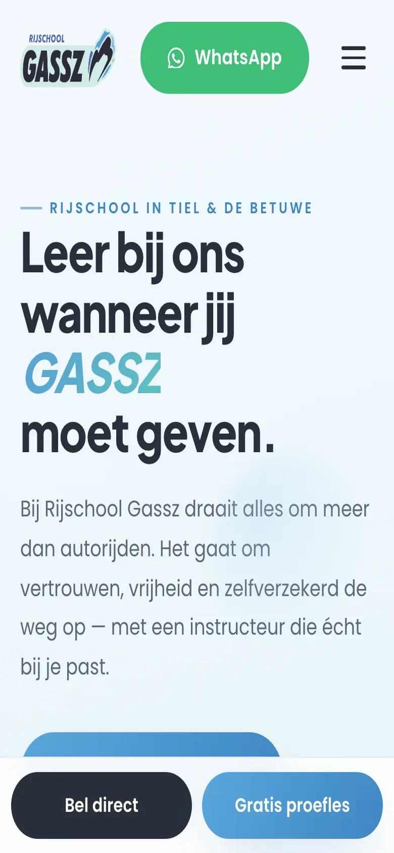 Schermafbeelding van Rijschool Gassz op mobiel